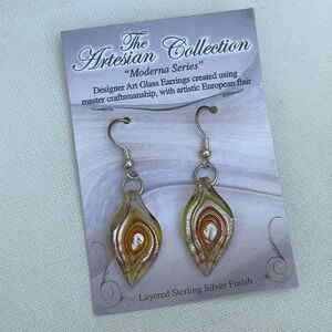 Art glass pierced earrings - NWOT